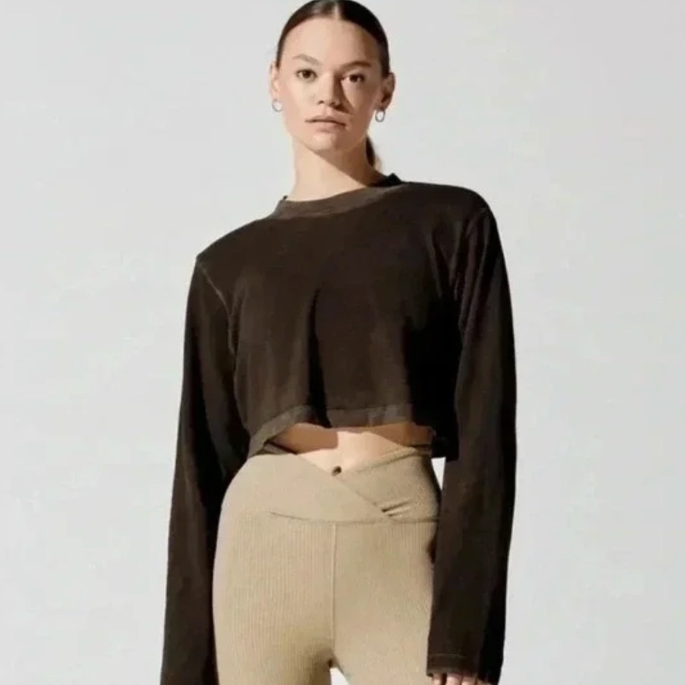 COTTON CITIZEN Tokyo Crop Long Sleeve Shirt Brown